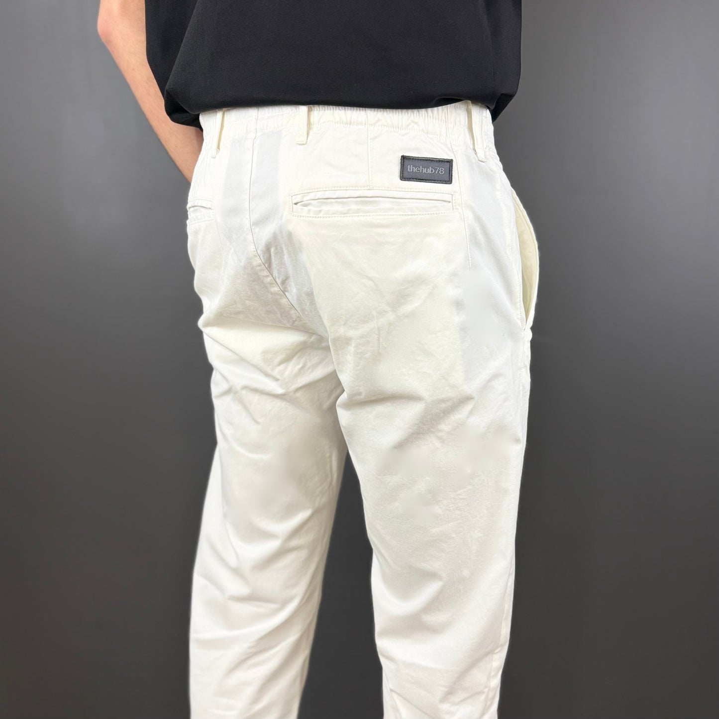 NEW / TEXAS WHITE COTTON STRETCH TROUSER