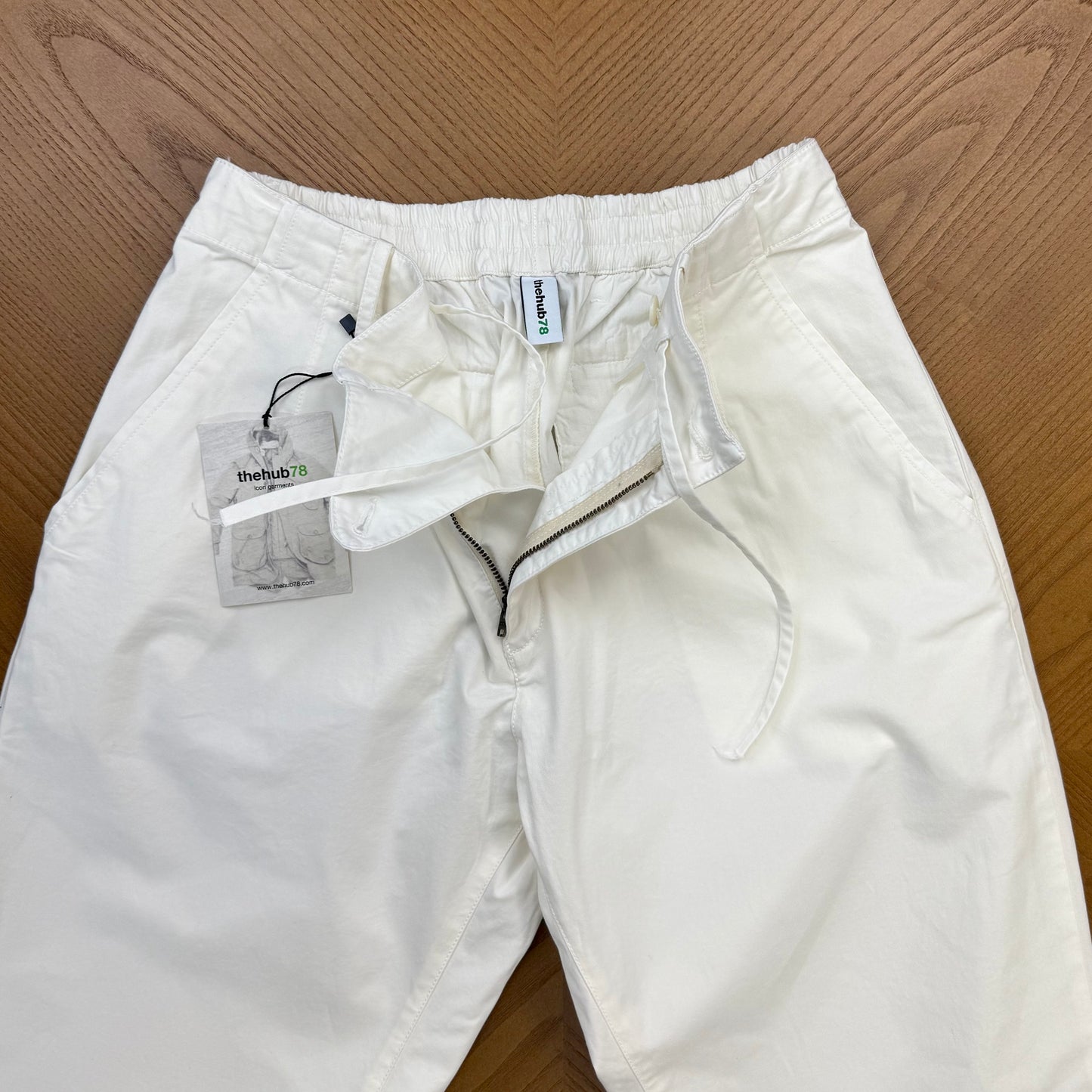 NEW / TEXAS WHITE COTTON STRETCH TROUSER