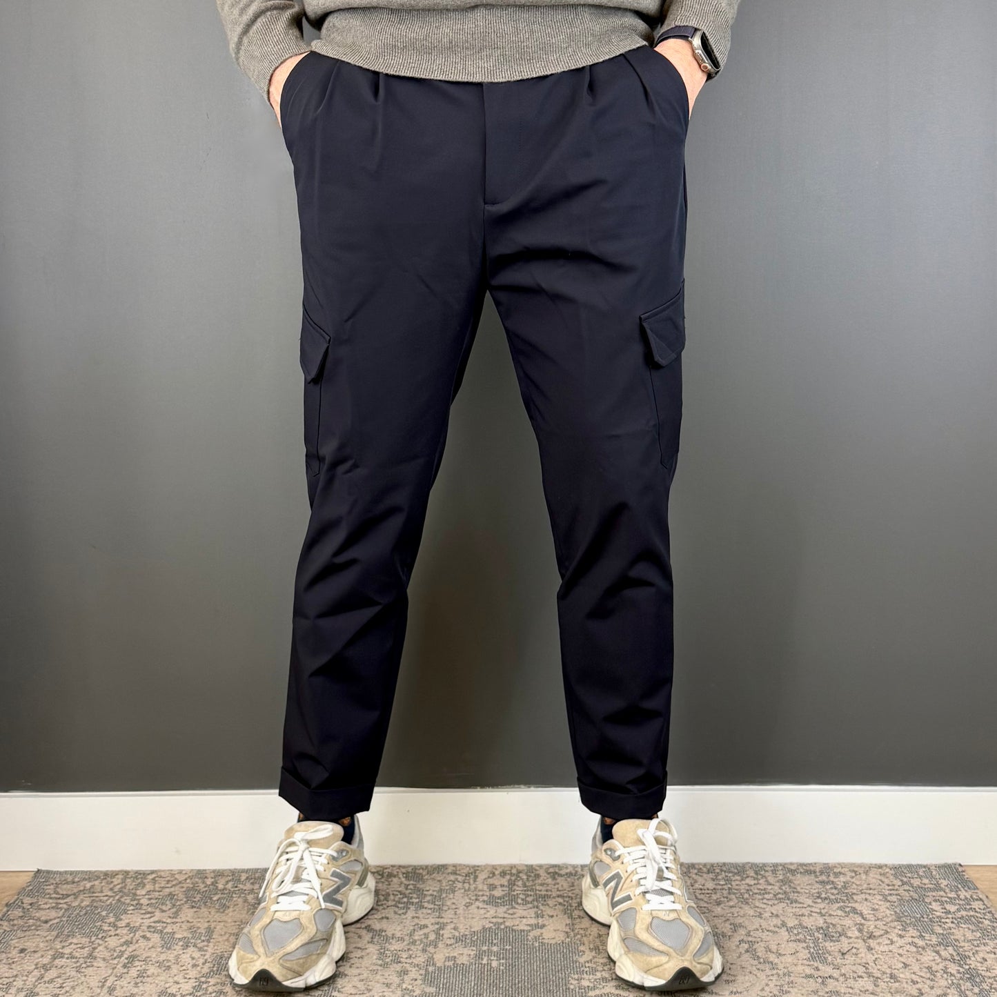 NUEVO / CROP CARGO 2 PINZAS NAVY