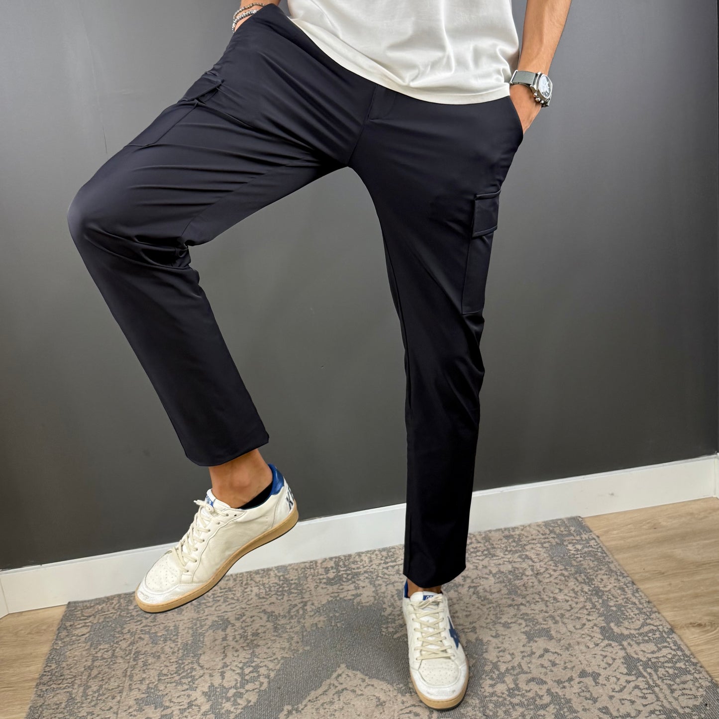 PANTALÓN ELÁSTICO TECH CARGO NAVY