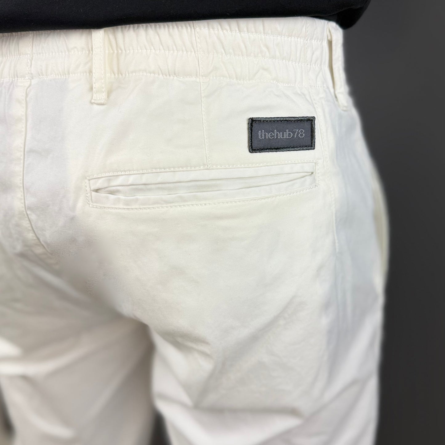 NEW / TEXAS WHITE COTTON STRETCH TROUSER