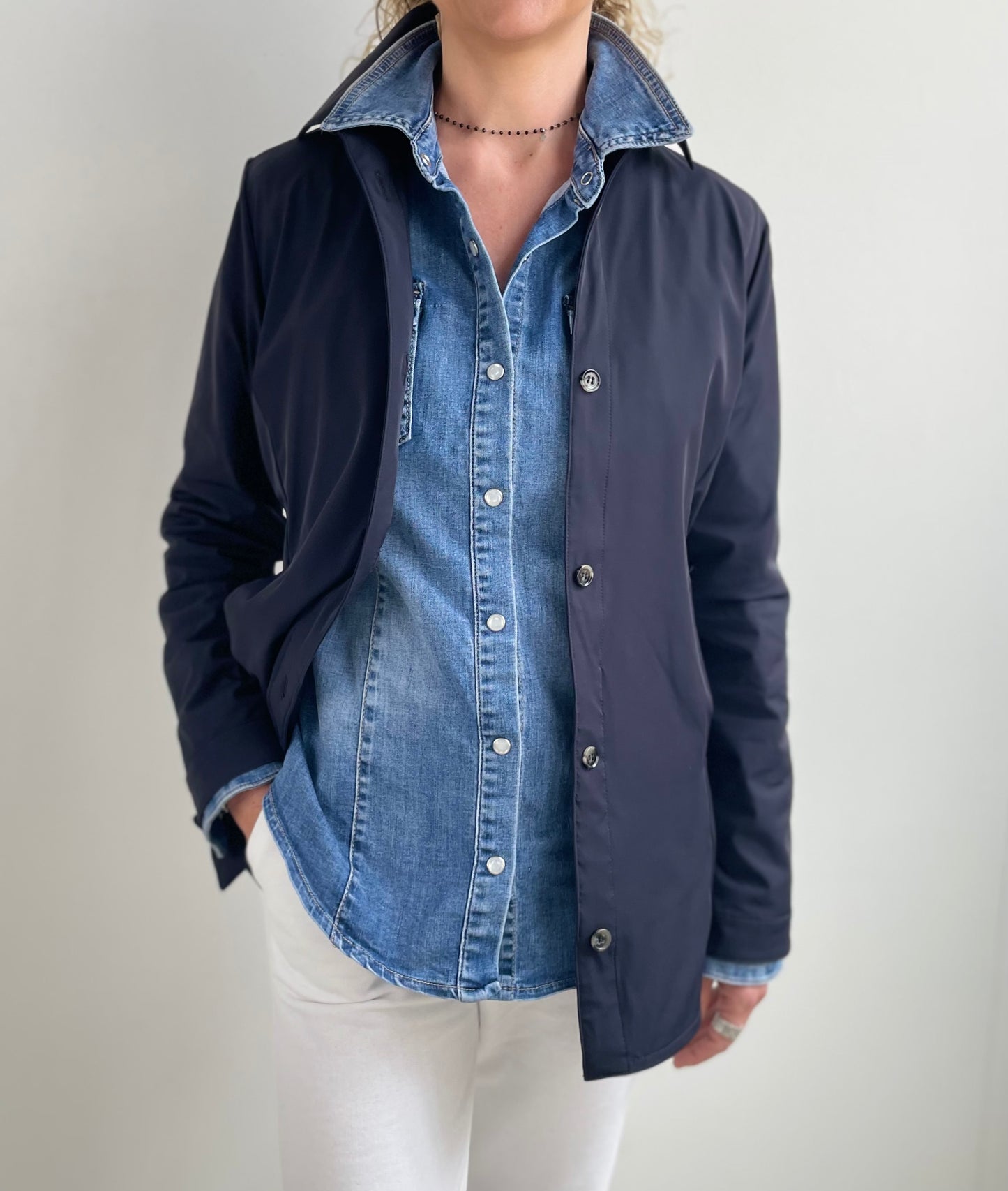 SOBRECAMISA TOP NAVY